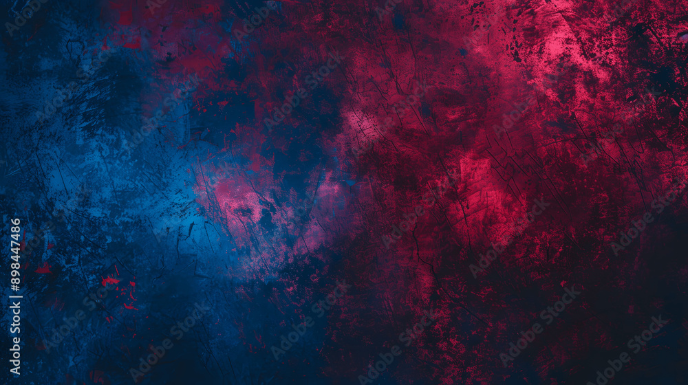 Fototapeta premium Dark blue red grainy background with vibrant noise texture for gradient abstract retro poster design