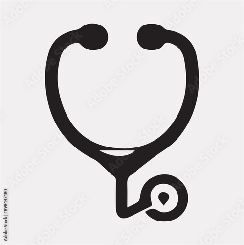 The stethoscope symbol health logo silhouette vector on a white background