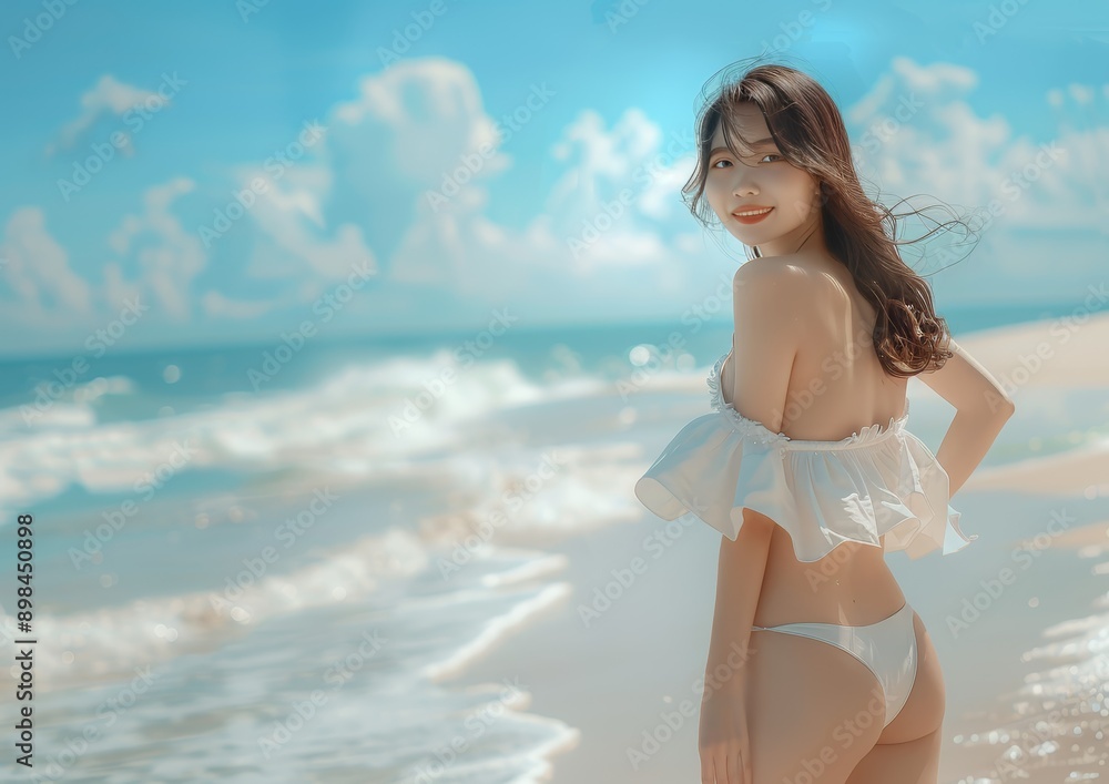 Woman Enjoying the Beach Woman Enjoying the Beach