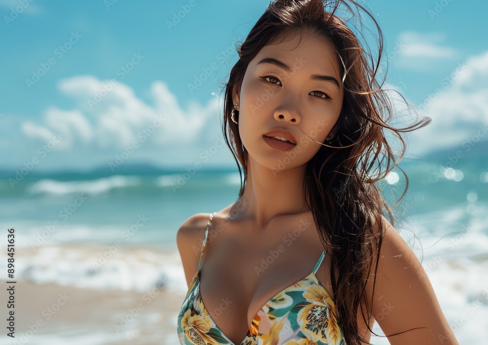Woman Enjoying the Beach Woman Enjoying the Beach