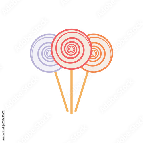 Swirl Lollipops sucker vector icon, Lollies candies flat and colorful icon for apps and web
