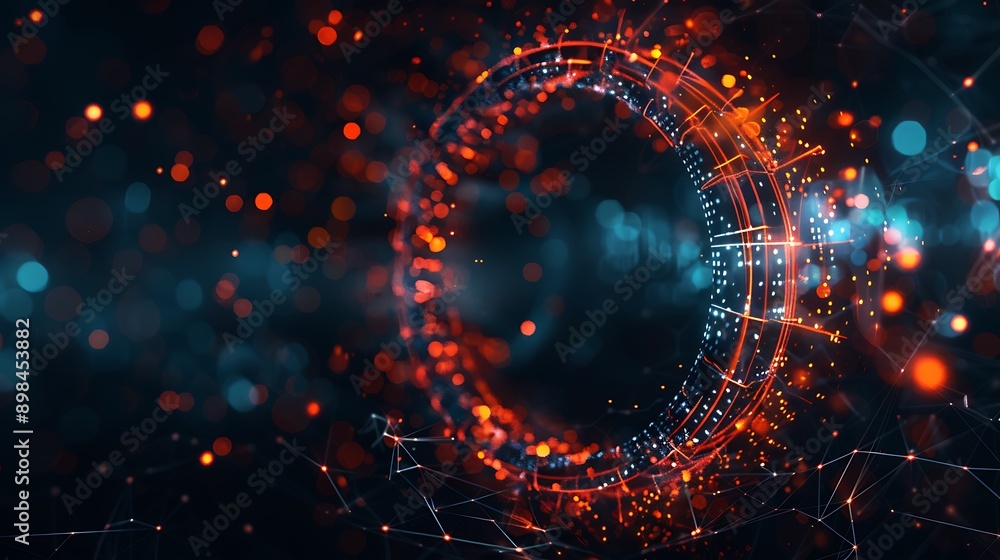 Abstract futuristic technology background with glowing particles. Network concept Abstract futuristic technology background with glowing particles. Network concept