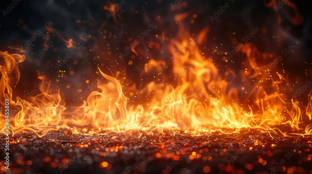 A fire is burning in the background of a black and white photo. The fire is very large and is surrounded by a lot of smoke. The photo has a dark and moody atmosphere A fire is burning in the background of a black and white photo. The fire is very large and is surrounded by a lot of smoke. The photo has a dark and moody atmosphere