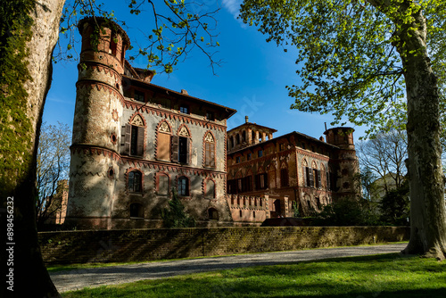 Castle of Piovera in the hills of Monferrato, near the city of Alessandria, Italy