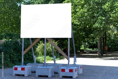 A provisionally erected billboard in Berlin. photo