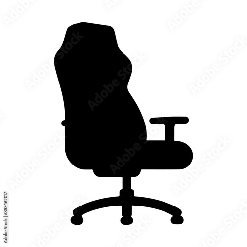 Gaming chair silhouette on white background. Gaming chair icon vector sign illustration design.