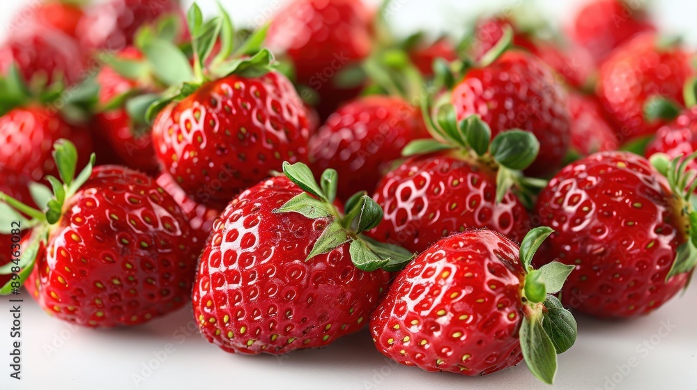 Vibrant Fresh Strawberries Isolated on White Background for Summer Vibes and Healthy Eating Concept Vibrant Fresh Strawberries Isolated on White Background for Summer Vibes and Healthy Eating Concept