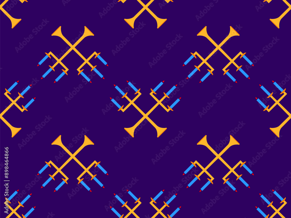 Candlesticks seamless pattern. Candlestick with candles. Candle holder with burning candles. Design for wallpapers, wrappers, covers and banners. Vector illustration Candlesticks seamless pattern. Candlestick with candles. Candle holder with burning candles. Design for wallpapers, wrappers, covers and banners. Vector illustration
