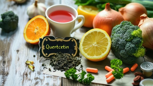Wallpaper Mural Quercetin is found in foods. Selective focus. Torontodigital.ca