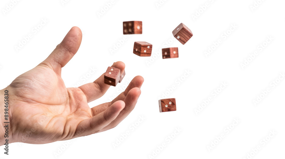 Hand throwing dice on transparent background Hand throwing dice on transparent background