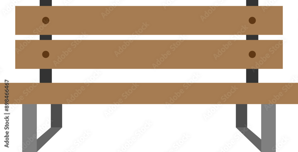 Fototapeta premium Outdoor wood bench illustration icon