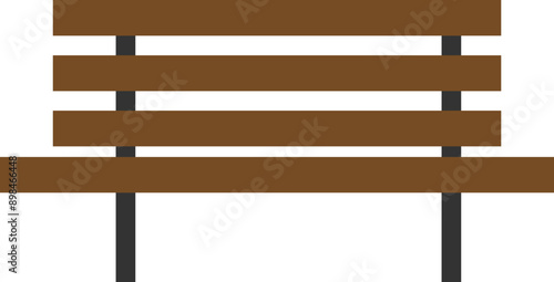 Outdoor wood bench illustration icon