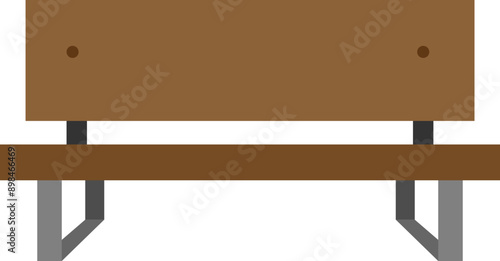 Outdoor wood bench illustration icon
