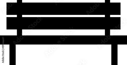 Outdoor wood bench illustration icon