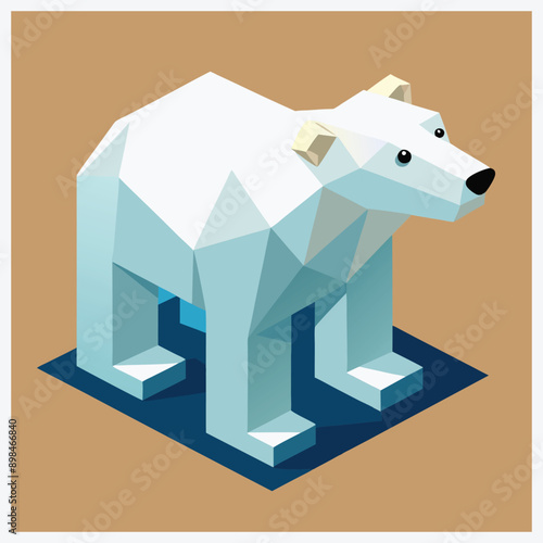 Stunning Polar Bear Isometric Illustrations