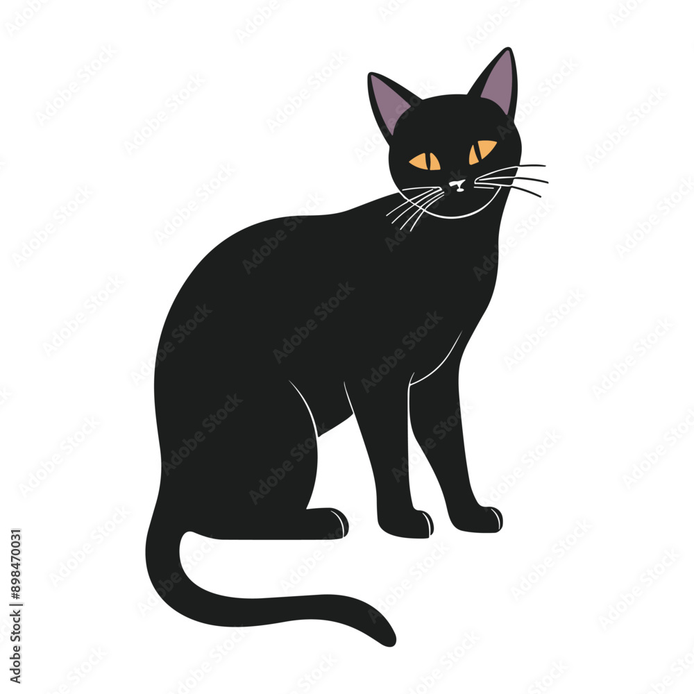 Curious Cat Silhouette Vector - Clean and Stylish Animal Design Curious Cat Silhouette Vector - Clean and Stylish Animal Design