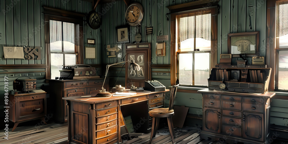 Station Master's Office: An old-fashioned office, complete with a wooden desk and a telegraph machine. Station Master's Office: An old-fashioned office, complete with a wooden desk and a telegraph machine.