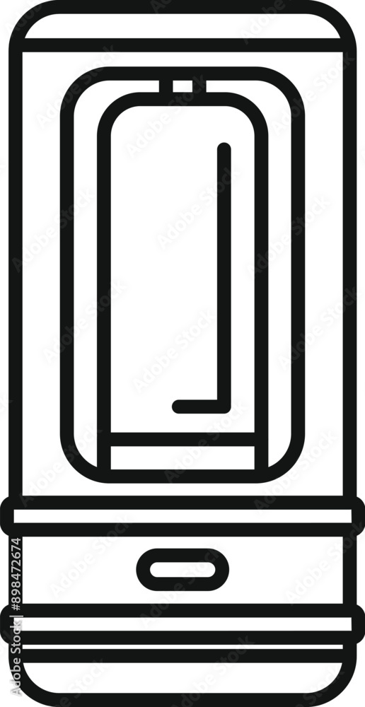 Line art icon of an electric water heater, featuring a temperature control for optimal water heating
