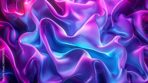 Abstract background flowing silk fabric waves pink blue colors