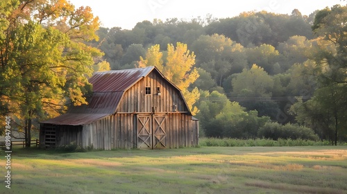 Rustic Barn in a Serene Countryside Setting