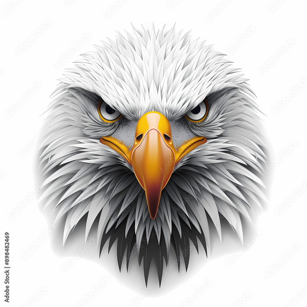 Fototapeta premium 3D eagle in white background vector image