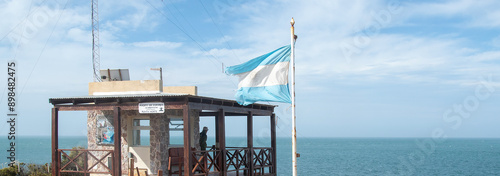 Wildlife ranger guardhouse viewpoint, peninsula valdes, chubut, argentina
