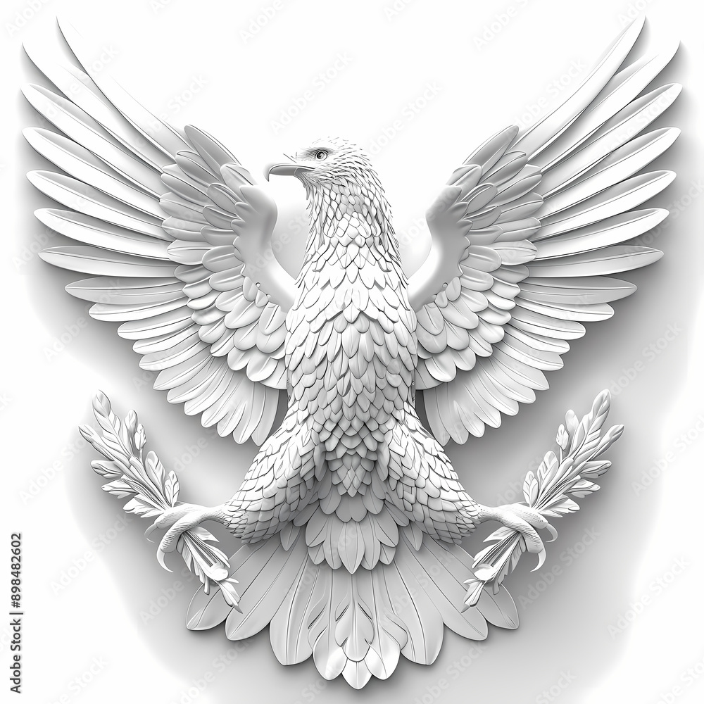 Fototapeta premium 3D eagle in white background vector image