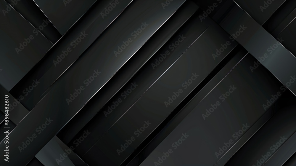 Fototapeta premium Dark abstract background with overlapping diagonal stripes creating modern design