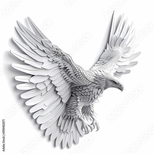 3D eagle in white background vector image