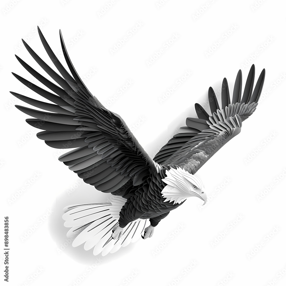 Obraz premium 3D eagle in white background vector image