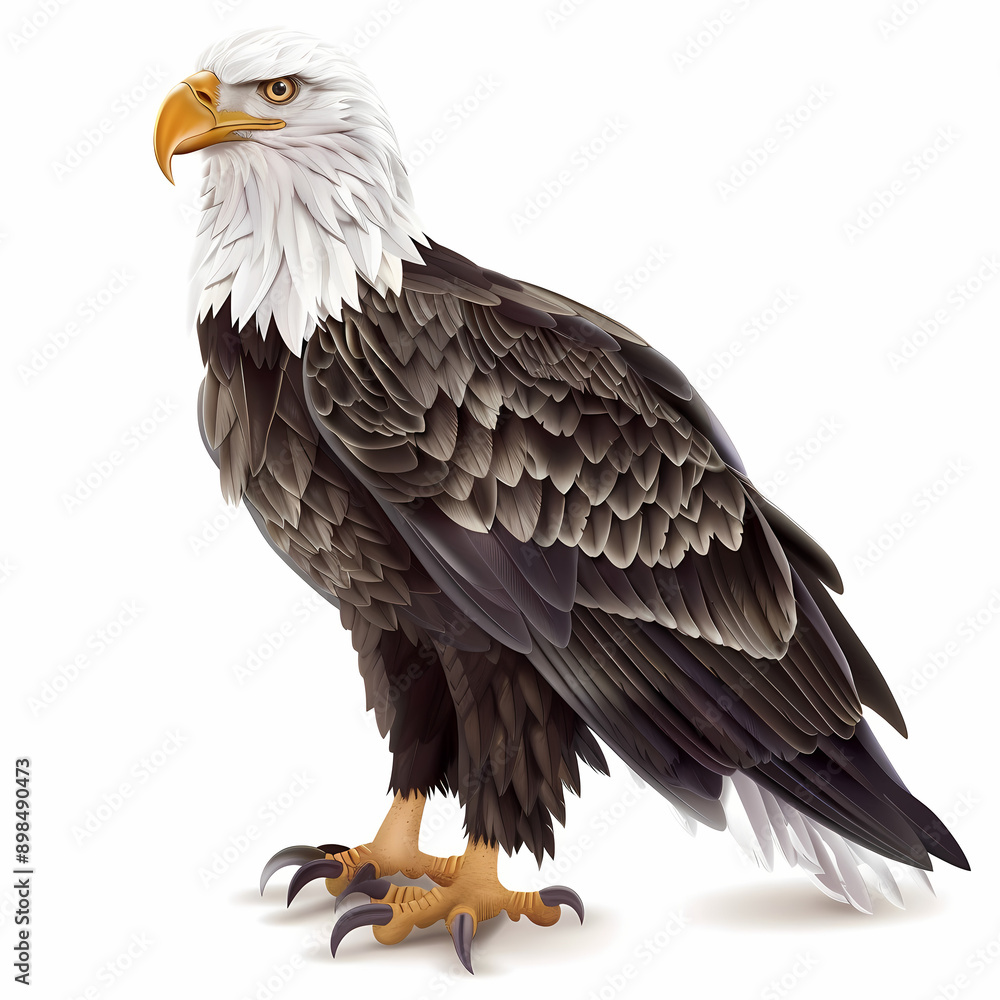 Fototapeta premium 3D eagle in white background vector image
