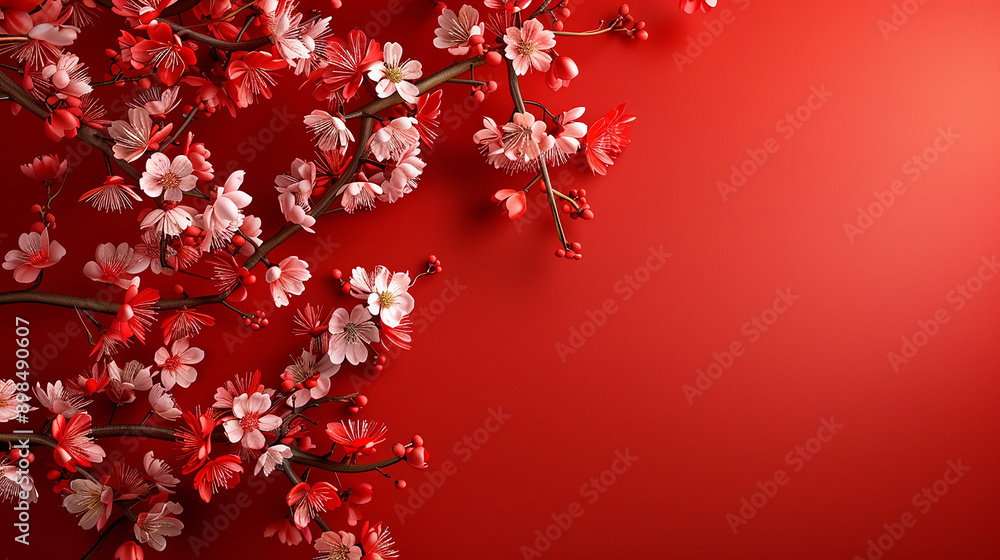 Lunar New Year vibes captured Overhead shot featuring fans Feng Shui essentials and Generative AI Lunar New Year vibes captured Overhead shot featuring fans Feng Shui essentials and Generative AI
