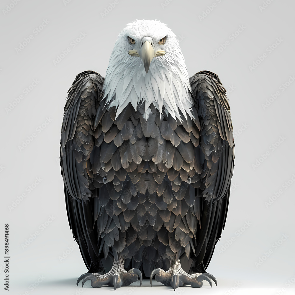 3D eagle in white background vector image 3D eagle in white background vector image