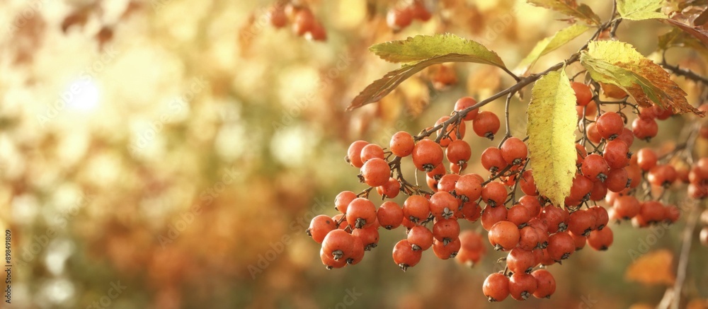Close-up branch tree bright red berries berries are Close-up of Close-up branch tree bright red berries berries are Close-up of