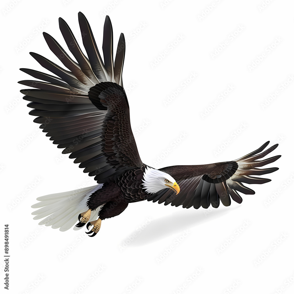 Naklejka premium 3D eagle in white background vector image