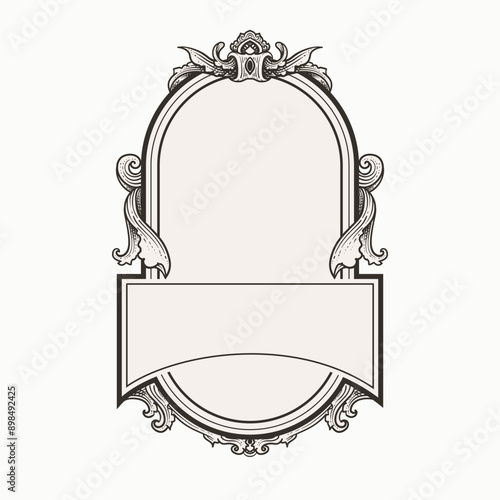 Vintage heraldric frame in Victorian style
