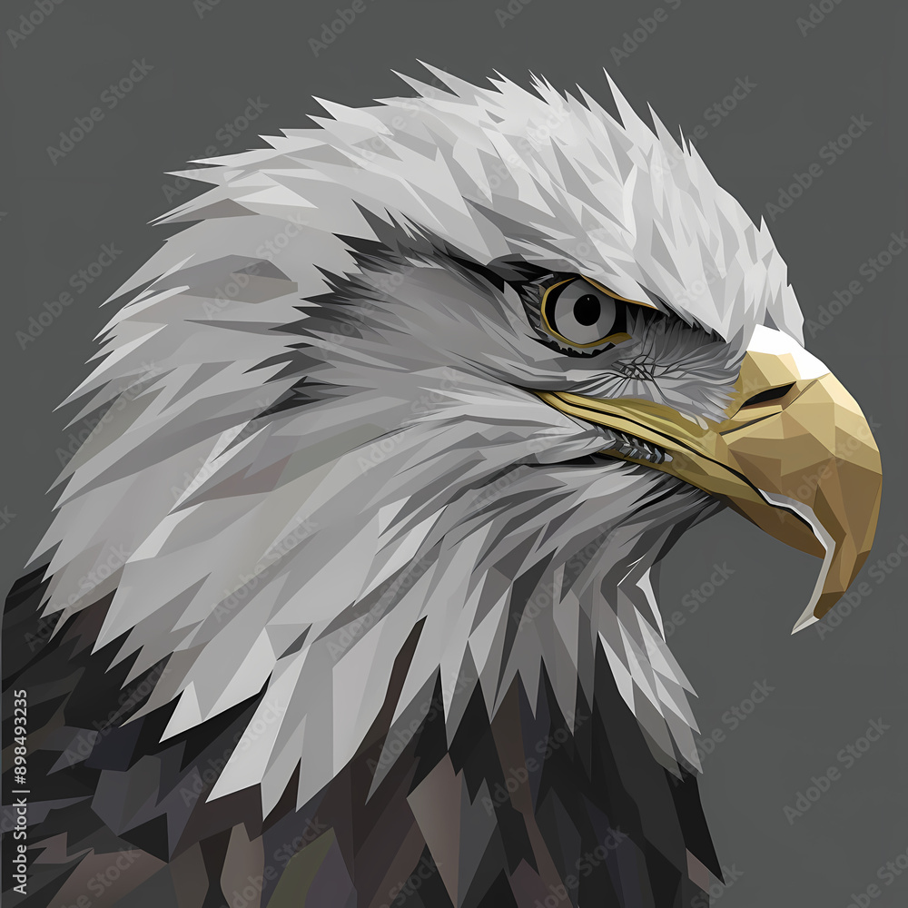 Fototapeta premium 3D eagle in white background vector image
