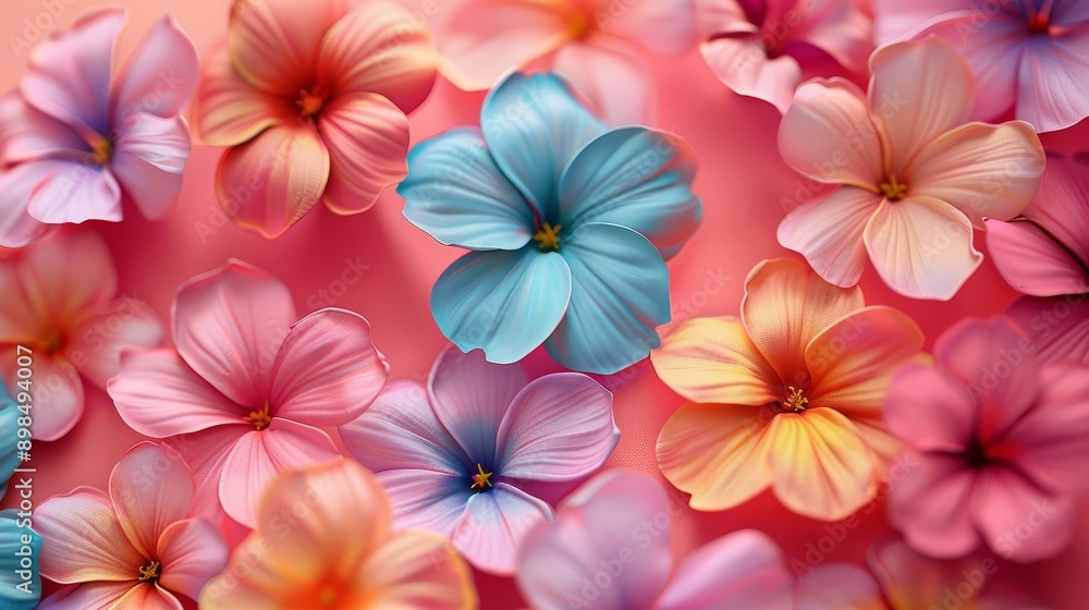 Close-up of fresh colorful spring flowers in full bloom, Colorful spring flowers, Detailed view of spring blossoms Close-up of fresh colorful spring flowers in full bloom, Colorful spring flowers, Detailed view of spring blossoms
