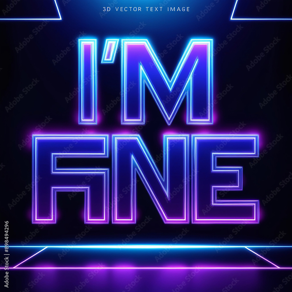 3D text I'm fine 3D text I'm fine