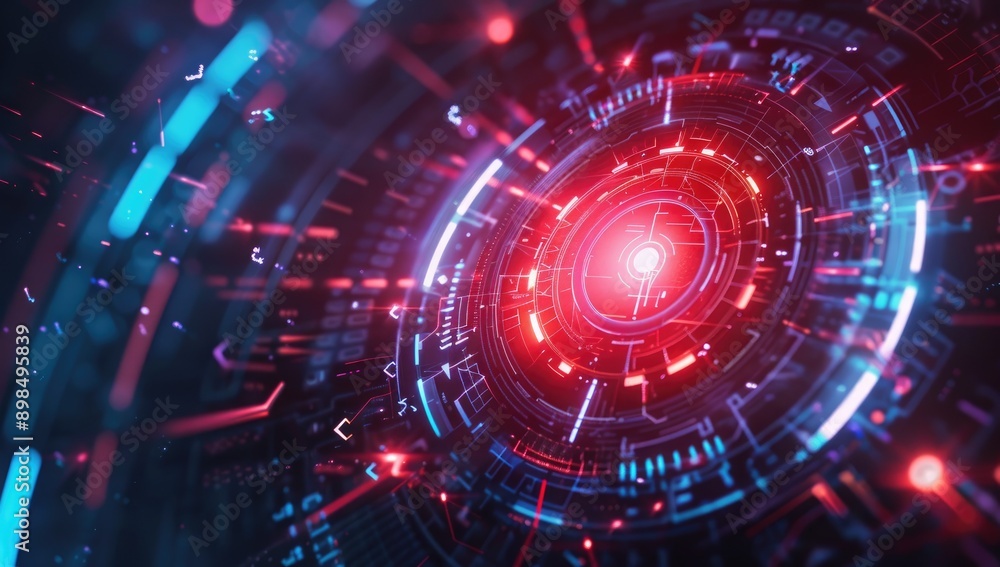 Abstract Digital Target With Red and Blue Laser Focus Abstract Digital Target With Red and Blue Laser Focus