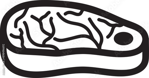 Vector meat icon with outline style. Vector illustration icons can be used for food applications, websites, or parts of logos