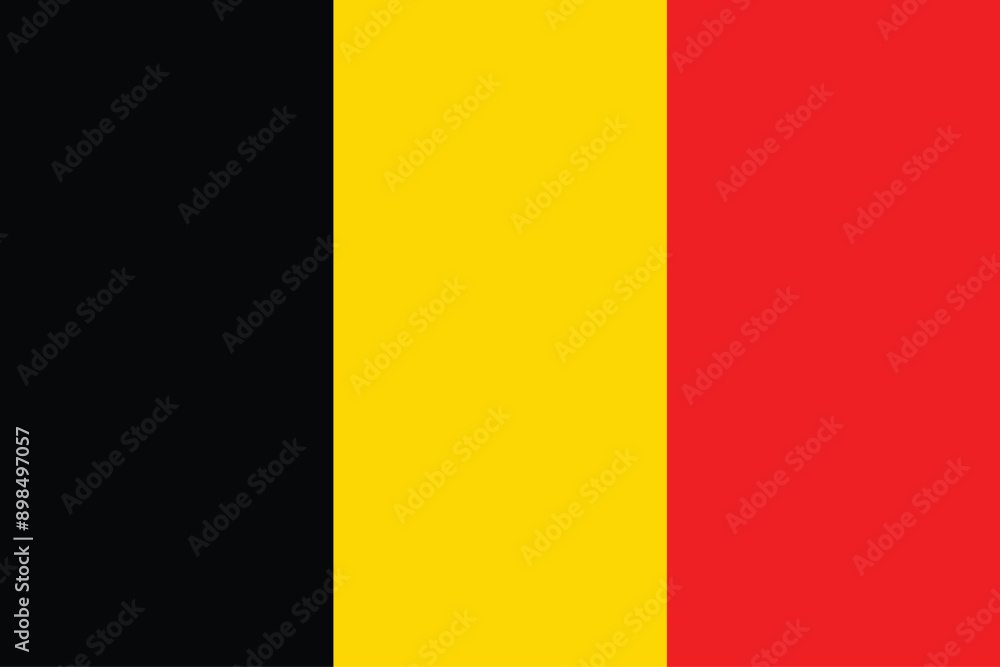Fototapeta premium Flags of Belgium. Flat element design. National Flag. White isolated background 
