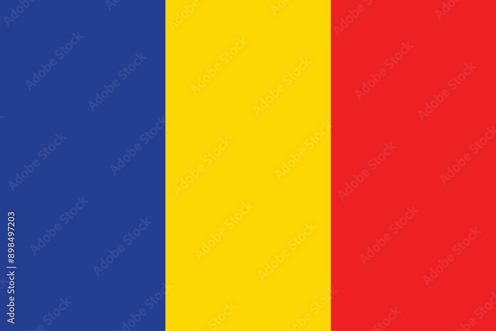 Fototapeta premium Flags of Chad. Flat element design. National Flag. White isolated background