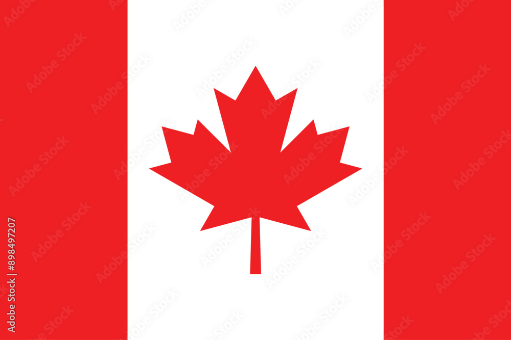 Flags of Canada. Flat element design. National Flag. White isolated background Flags of Canada. Flat element design. National Flag. White isolated background