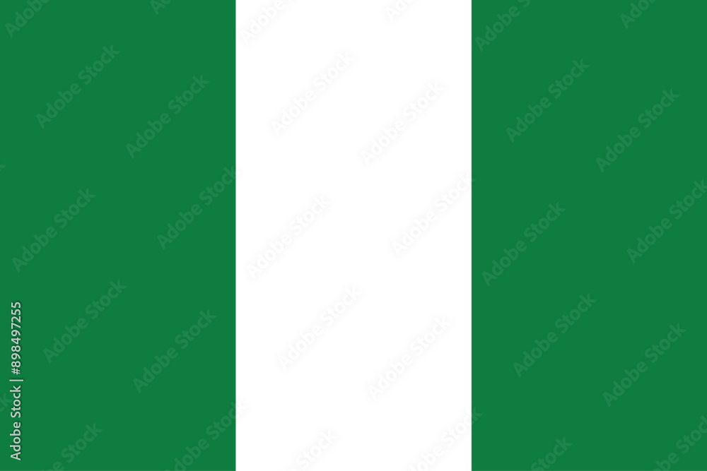 Flags of Nigeria. Flat element design. National Flag. White isolated background Flags of Nigeria. Flat element design. National Flag. White isolated background
