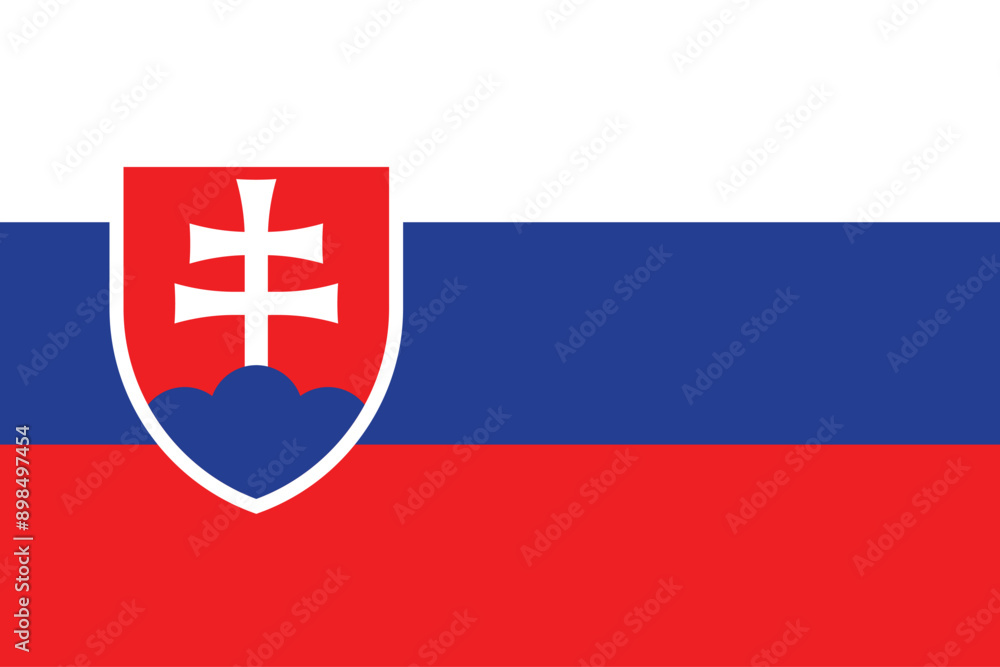Fototapeta premium Flags of Slovakia. Flat element design. National Flag. White isolated background 