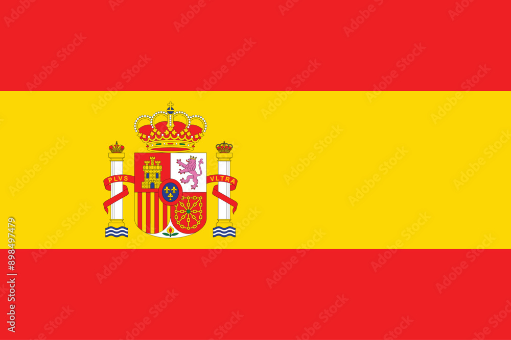 Flags of Spain. Flat element design. National Flag. White isolated background Flags of Spain. Flat element design. National Flag. White isolated background