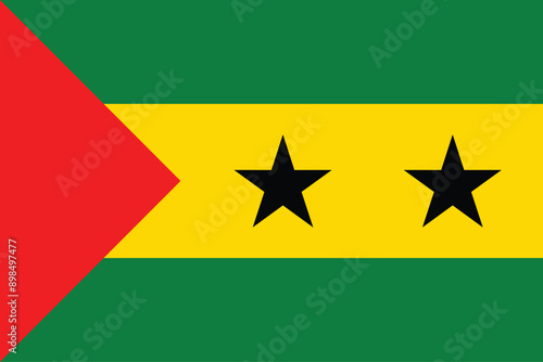 Flags of Sao Tome and Principe. Flat element design. National Flag. White isolated background	