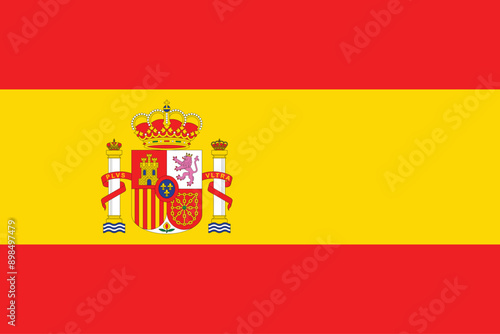 Flags of Spain. Flat element design. National Flag. White isolated background	