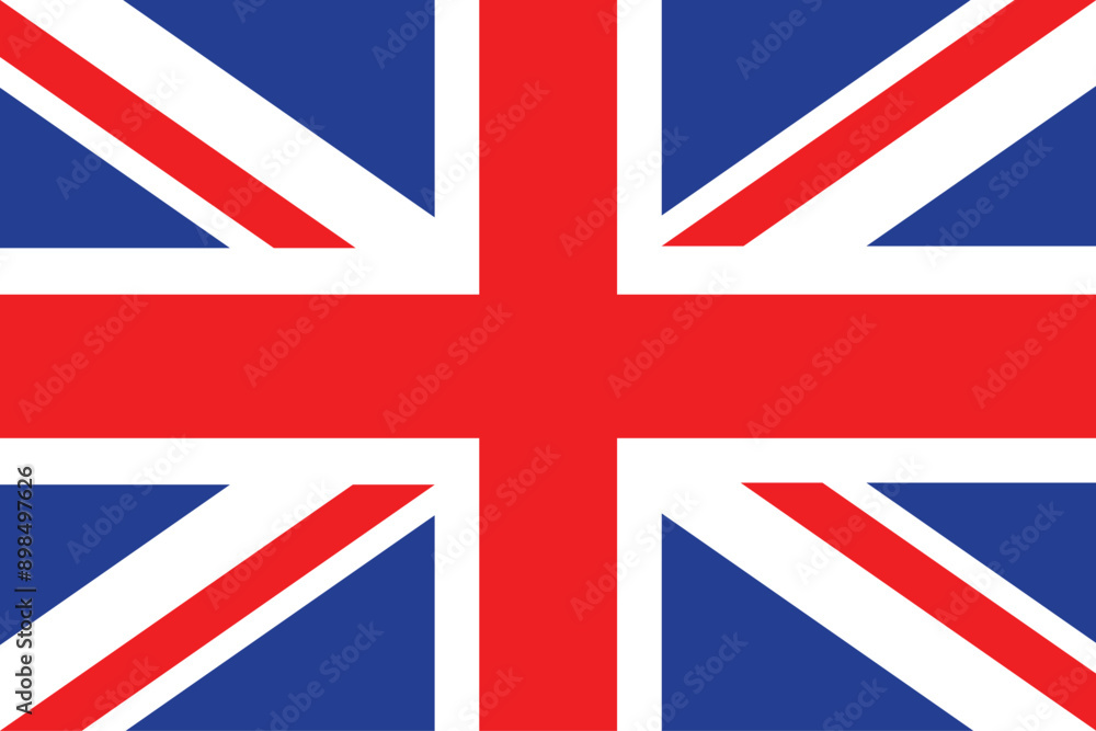 Flags of United Kingdom. Flat element design. National Flag. White isolated background Flags of United Kingdom. Flat element design. National Flag. White isolated background